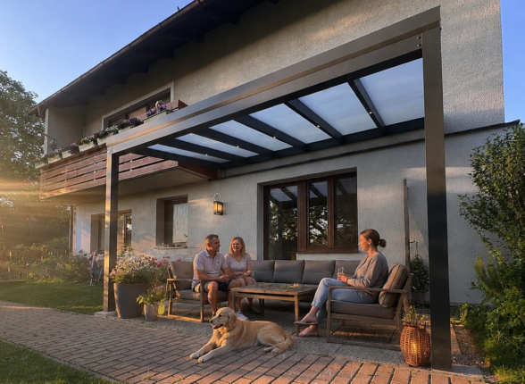Hliníková pergola POLLARD s polykarbonátem