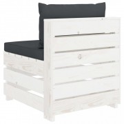 vidaXL 5dílná sedací souprava z palet + antracitové podušky dřevo