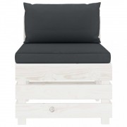 vidaXL 5dílná sedací souprava z palet + antracitové podušky dřevo