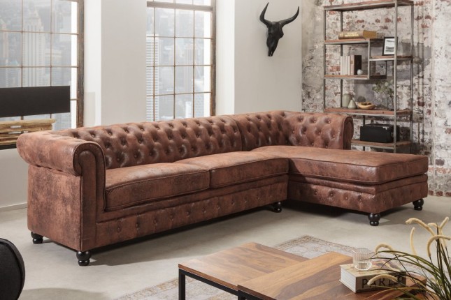 Chesterfield rohová sedací souprava MIDAS Dekorhome