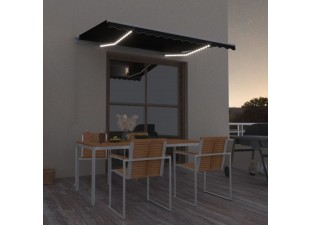 Ručně zatahovací markýza s LED světlem 300x250 cm Dekorhome