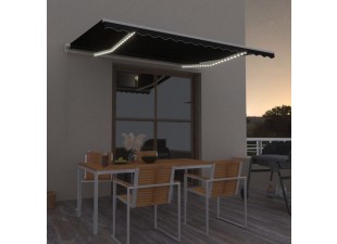 Ručně zatahovací markýza s LED světlem 400x300 cm Dekorhome