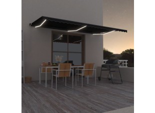 Ručně zatahovací markýza s LED světlem 600x350 cm Dekorhome