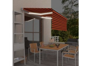 Ručně zatahovací markýza s roletou a LED 350x250 cm Dekorhome