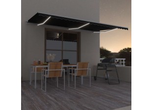 Ručně zatahovací markýza s LED světlem 600x350 cm Dekorhome