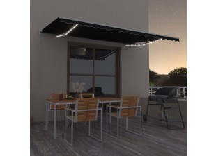 Ručně zatahovací markýza s LED světlem 500x350 cm Dekorhome