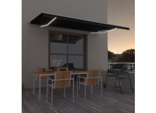 Ručně zatahovací markýza s LED světlem 500x300 cm Dekorhome