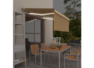 Ručně zatahovací markýza s roletou a LED 300x250 cm Dekorhome