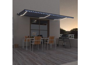 Ručně zatahovací markýza s LED světlem 500x350 cm Dekorhome