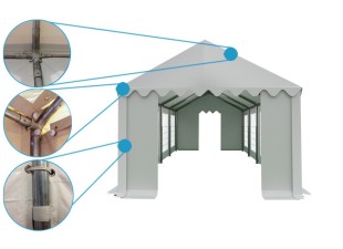 Zahradní párty stan 4x8m bílá EKONOMY